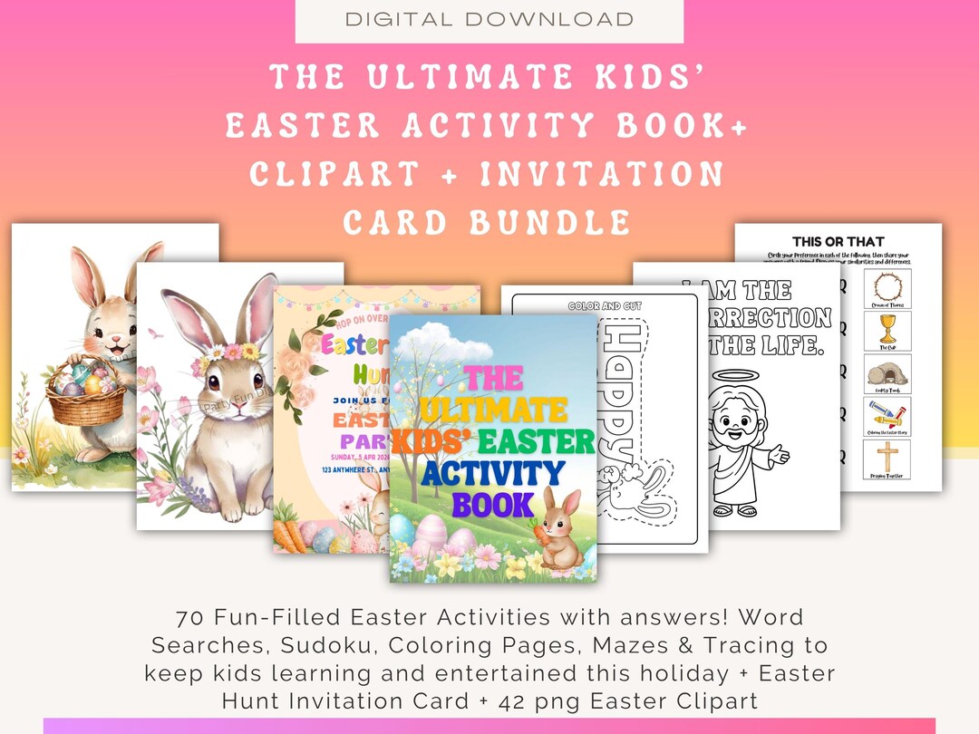 Easter Ultimate Bundle – Kids Activities Book, Clipart, Invitation ...