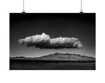 Lone Floating Cloud Landscape Poster | Matte Horizontal Poster