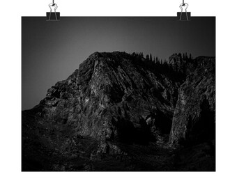 Black and White Mountain Landscape Poster | Matte Horizontal Wall Art