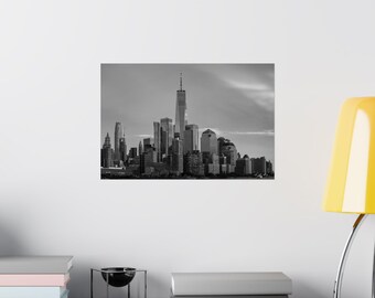 New York Skyline Print | One World Trade Center Black and White Wall Art