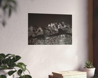 Black and White Mountain Landscape Poster | Matte Horizontal Poster