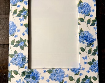 Decoupage picture frame 5x7 with hydrangeas