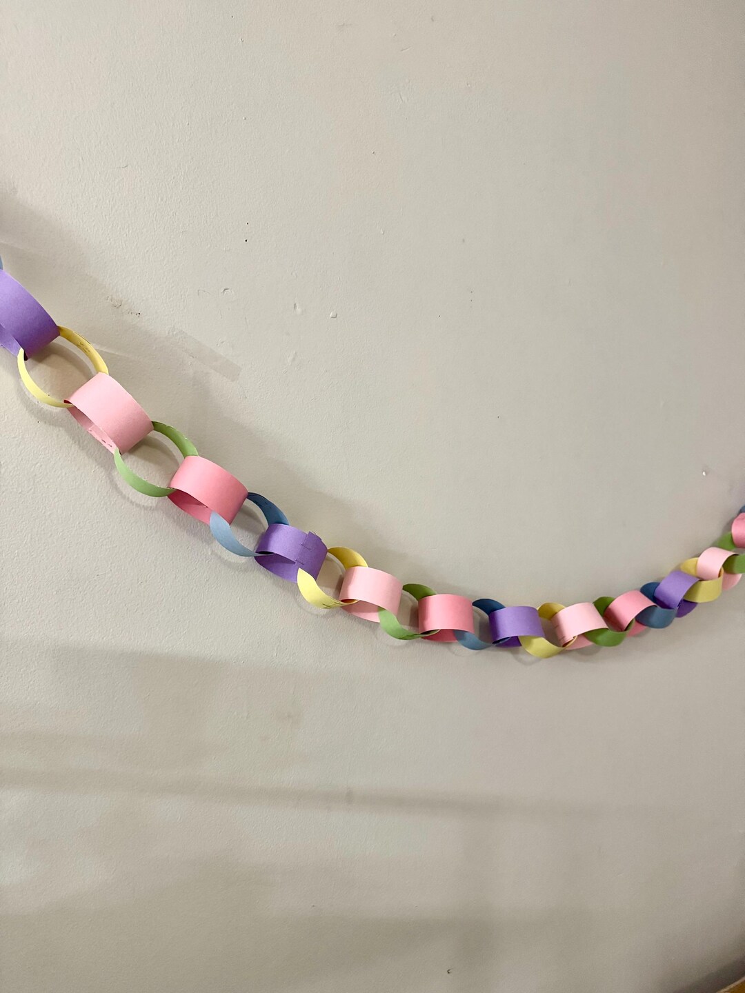 Pastel Easter Paper Chain Garland, Spring Bunny Nursery Decor, Spring ...