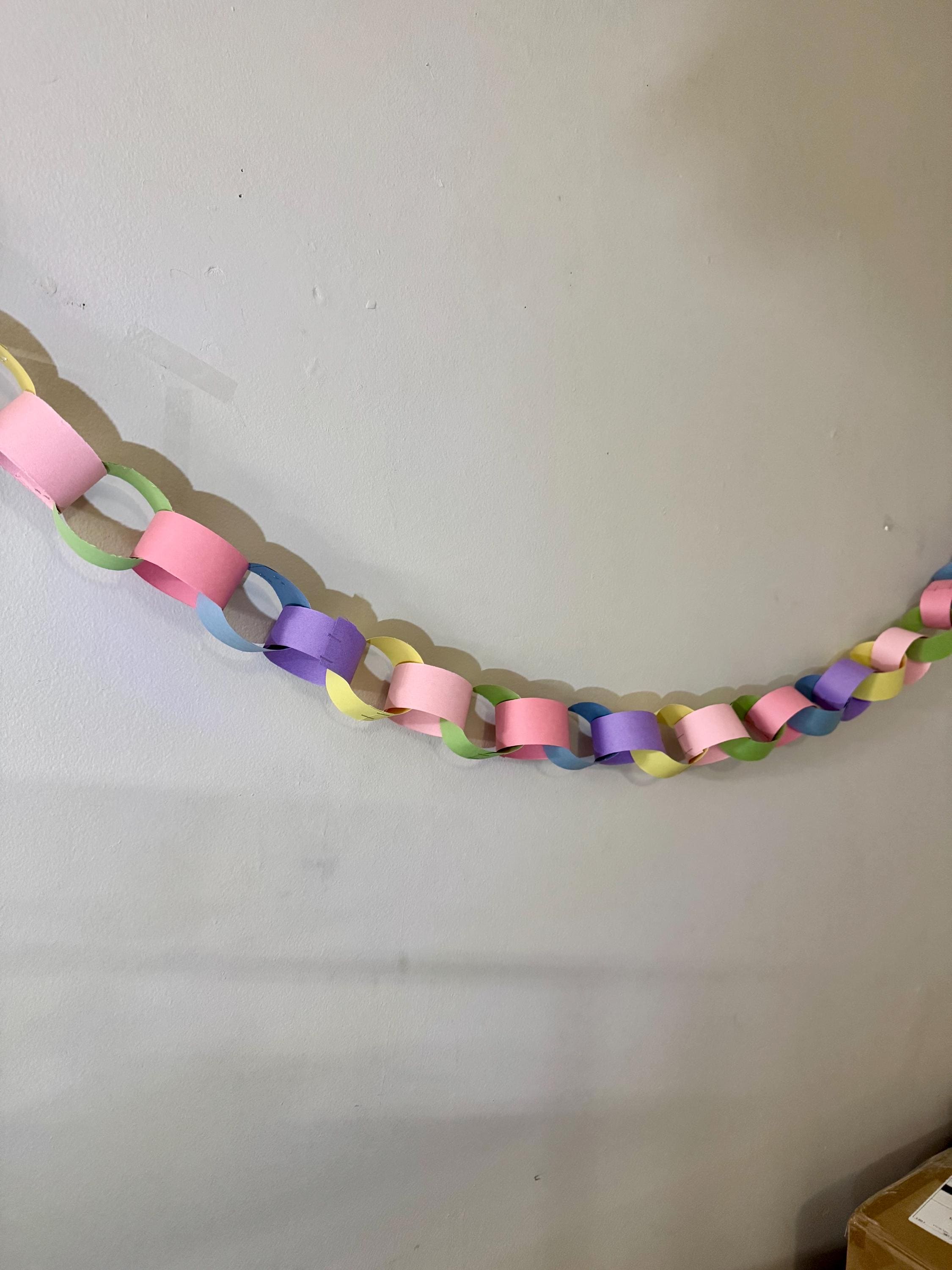 Pastel Easter Paper Chain Garland, Spring Bunny Nursery Decor, Spring ...