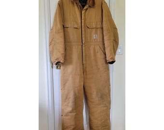 Large 90s Carhartt Made in USA Insulated Coveralls 42 Short