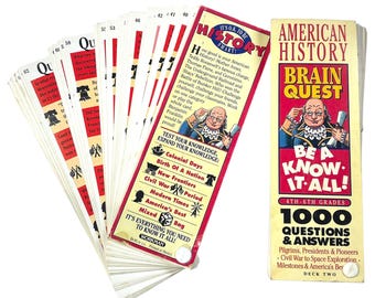 Brain Quest American History Deck 1000 Q&A Cards 4th-6th Grade 1994