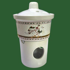 Vintage Christmas Goose Ceramic Potpourri Simmer Pot Candle Warmer Holiday Decor