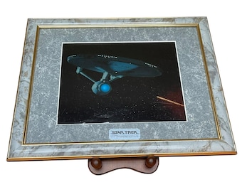 1993 Star Trek USS Enterprise NCC-1701-A Chromart Chromium Print Framed COA