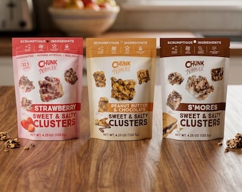 Chunk Nibbles Sweet & Salty variety pack the three most popular flavors 4.25oz