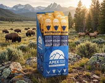 Get 12 Apex Wild Game Bison and Beef Snack Sticks Gluten Free Antibiotic Free