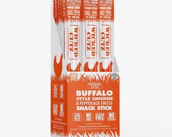 Buffalo Chicken Cheese Sticks by Wicked Cutz - Spicy Pepperjack Filled High Protein Snacks)