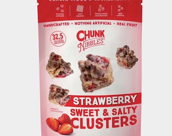 Chunk Nibbles Strawberry Sweet & Salty Clusters Real Strawberries 120.5g