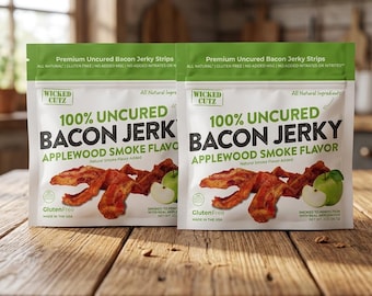 Wicked Cutz Applewood Smoke Flavor Bacon Jerky 2oz Gluten Free Pantry snack