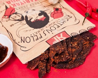 Righteous Felon Teriyaki Balboa Beef Jerky 2oz Gluten Free All Natural
