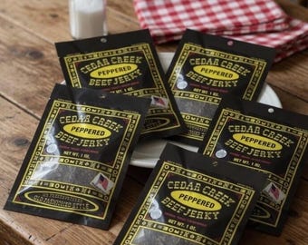 Cedar Creek Peppered Beef Jerky, Old Fashioned Style, No Preservatives 4 oz bag