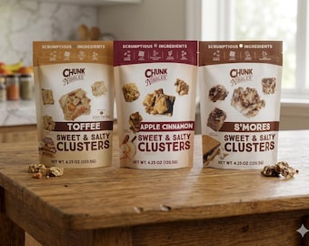 Chunk Nibbles Sweet & Salty Clusters 3-Flavor Assorted 3-Pack Bundle 12.75 oz