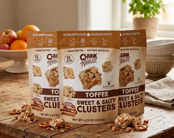 Bundle 3 Chunk Nibble Toffee Sweet & Salty Clusters Peanut-Free 4.25oz Bag