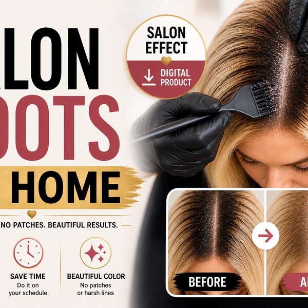 Tutorial para teñir las raíces del cabello en casa / Efecto salón (Producto digital)