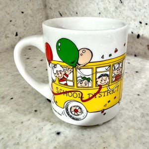 Vintage School Bus Driver Appreciation Mug, Retro Ceramic Coffee Cup, Back to School, 90s Nostalgia