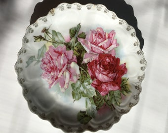 vintage Z.S.Ace Bavaria Roses Scherzer Bavaria cabinet plate