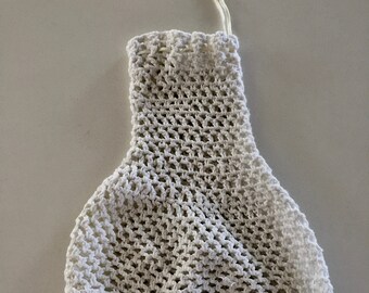 vintage white crocheted handmade purse