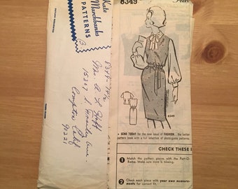 vintage Kate Marchbanks 1950s dress pattern women M 8349