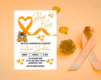 Remission Party Invitation, Survivor Celebration Card (Digital Download)