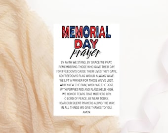 Memorial Day Prayer Printable, Patriotic Christian Wall Art (Instant Download)