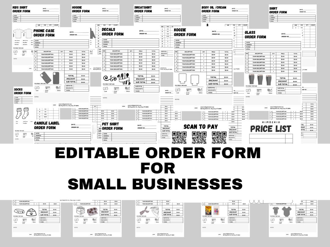 Editable Order Form Template, Small Business Sales Tracker (digital ...