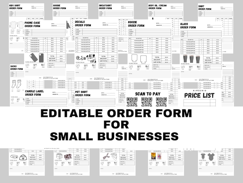 Editable Order Form Template, Small Business Sales Tracker (digital ...