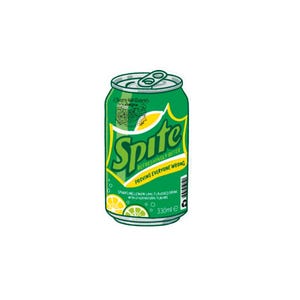 May include: A green and yellow Sprite can with the text "Sprite" in a stylized font. The can features the phrases "Refreshingly Bitter" and "Proving Everyone Wrong." It also includes the text "Sparkling Lemon Lime Flavoured Drink" and "330ml e."
