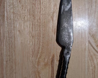 Hand forged knife made from rebar