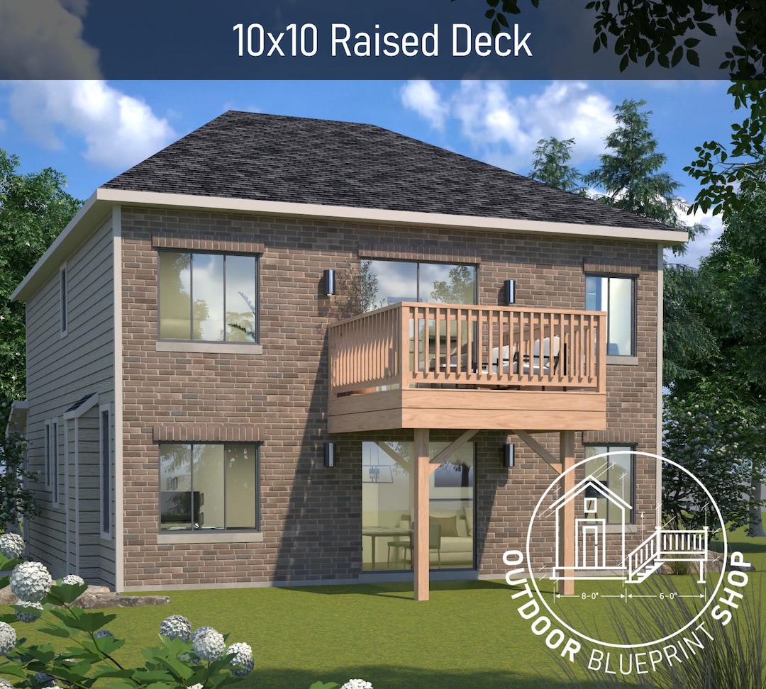 Raised Deck 10x10 Plans | Contractor Ready Blueprint | Instant PDF ...