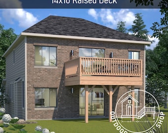 Raised Deck 14x10 Plans | Contractor Ready Blueprint | Instant PDF Download
