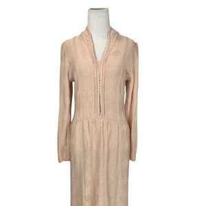 70&#39;s Pink Knit Sweater Dress
