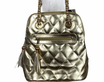 90's Quilted Gold Chain Shoulder Bag