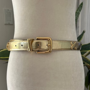 90&#39;s Gold Leather Belt
