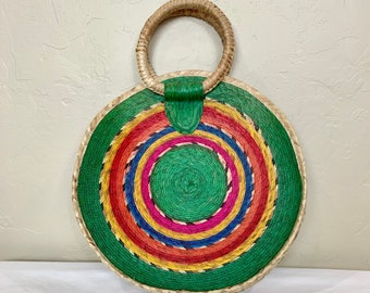 Vintage Mexican Straw Tote