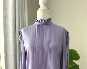 Vintage Lavender Silk Blouse