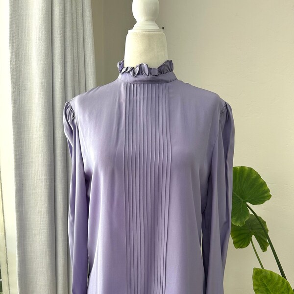 Vintage Lavender Pinch Silky Blouse