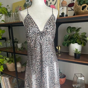 Victorias Secret Cheetah Print Silk Chemise L