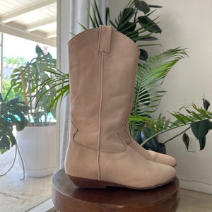Vintage Untanned Leather Western Boots 8