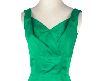 Vintage Emerald Green Silk Wriggle Dress