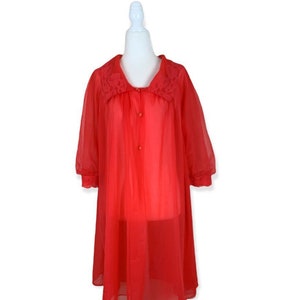 60&#39;s Sheer Red Valentines Day Robe