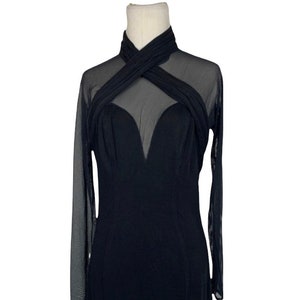 90&#39;s Sheer Black Bodycon Dress