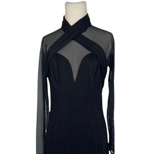 90's Sheer Black Bodycon Dress image 1