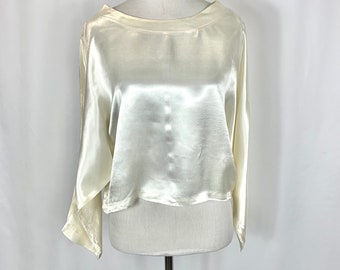 ivory satin blouse