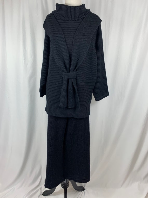 Vintage Black French Knit Two Piece
