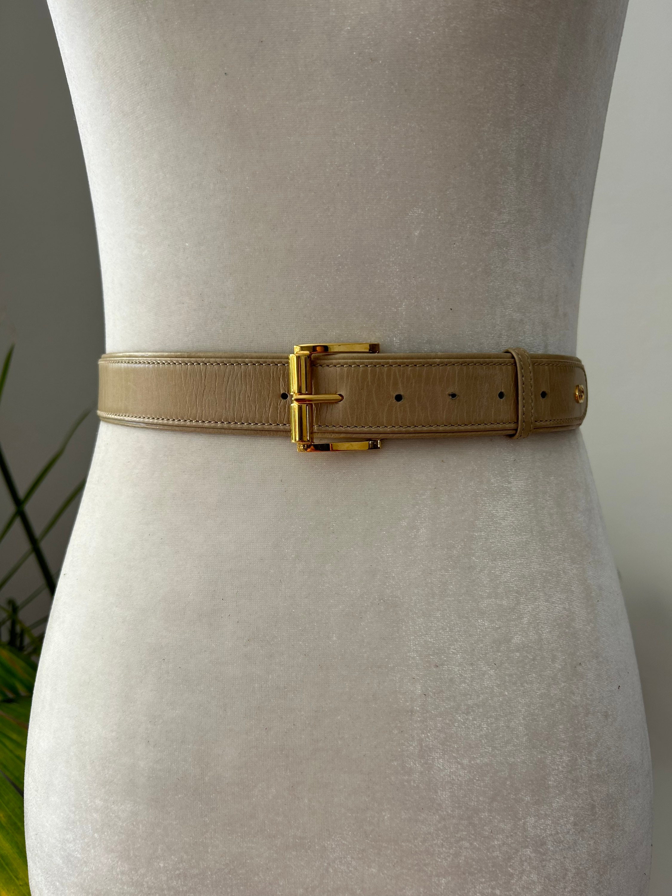Vintage 60s Gucci Belt Leather and Canvas 28” - 30.5” Waist