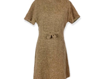 60er Jahre Braunes Mohair Kleid